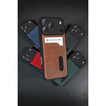 İphone 17 Pro Max Sara Kartvizitli Deri Kılıf - Siyah