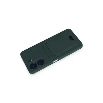Xiaomi Redmi 13c Kılıf Kelvin Kartvizitli Silikon - Koyu Yeşil