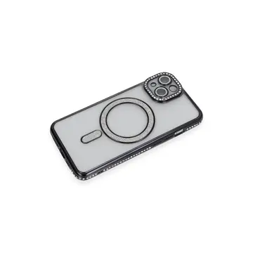 İphone 13 Kılıf Joke Simli Magneticsafe Kılıf - Siyah