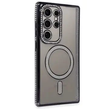 Samsung Galaxy S24 Ultra Kılıf Joke Simli Magneticsafe Kılıf - Siyah