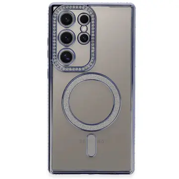 Samsung Galaxy S24 Ultra Kılıf Joke Simli Magneticsafe Kılıf - Mavi