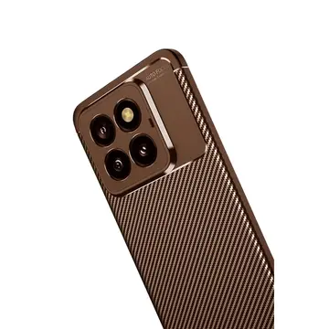 Xiaomi Mi 14t Pro Kılıf Auto Focus Karbon Kapak - Kahverengi