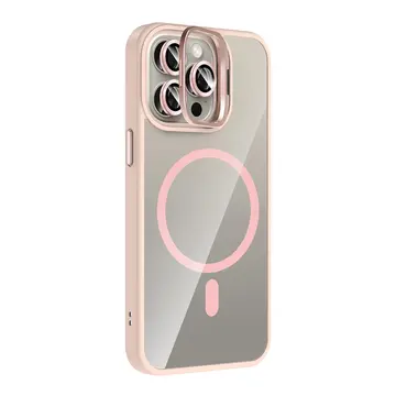 Joko  İphone 14 Pro Max Remim Lensli Magsafe Standlı Kapak - Pembe