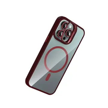 Joko  İphone 15 Pro Max Remim Lensli Magsafe Standlı Kapak - Bordo