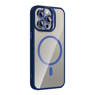 Joko  İphone 15 Pro Max Remim Lensli Magsafe Standlı Kapak - Lacivert
