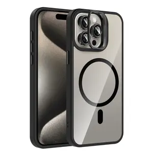 Joko  İphone 15 Pro Max Remim Lensli Magsafe Standlı Kapak - Siyah