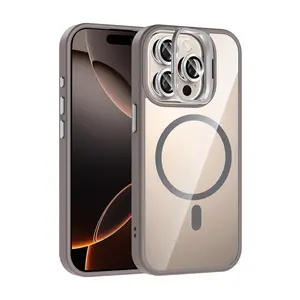 Joko  İphone 15 Pro Max Remim Lensli Magsafe Standlı Kapak - Titan Gri