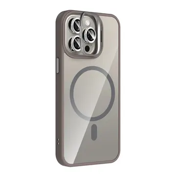 Joko  İphone 15 Pro Max Remim Lensli Magsafe Standlı Kapak - Titan Gri