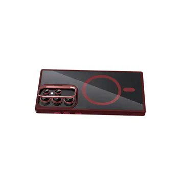 Joko Samsung Galaxy S23 Ultra Remim Lensli Magsafe Standlı Kapak - Bordo