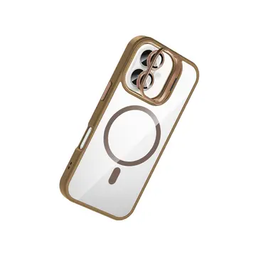 Joko  İphone 16 Remim Lensli Magsafe Standlı Kapak - Kahverengi
