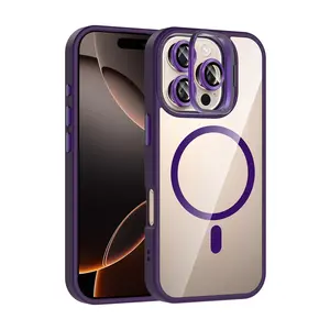 Joko  İphone 16 Pro Remim Lensli Magsafe Standlı Kapak - Derin Mor