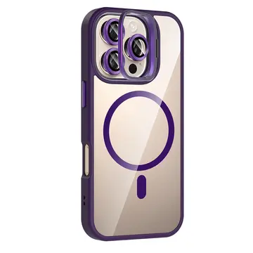 Joko  İphone 16 Pro Remim Lensli Magsafe Standlı Kapak - Derin Mor