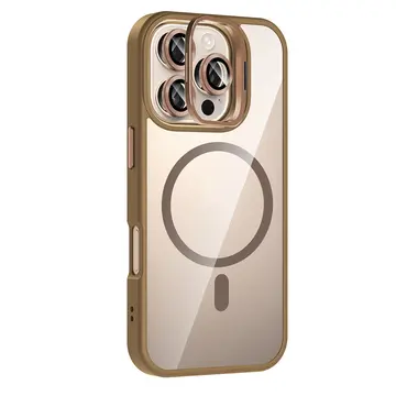 Joko  İphone 16 Pro Remim Lensli Magsafe Standlı Kapak - Kahverengi