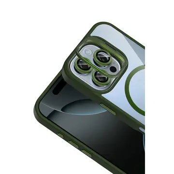 Joko  İphone 16 Pro Max Remim Lensli Magsafe Standlı Kapak - Koyu Yeşil
