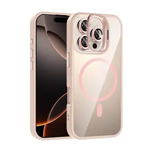 Joko  İphone 16 Pro Max Remim Lensli Magsafe Standlı Kapak - Pembe