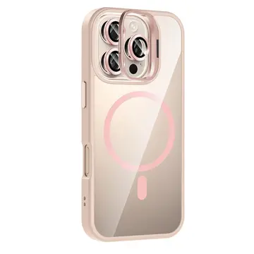 Joko  İphone 16 Pro Max Remim Lensli Magsafe Standlı Kapak - Pembe