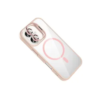 Joko  İphone 16 Plus Remim Lensli Magsafe Standlı Kapak - Pembe