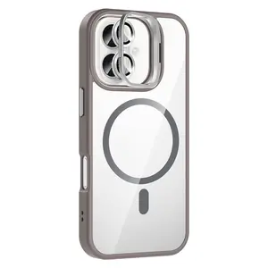 Joko  İphone 16 Plus Remim Lensli Magsafe Standlı Kapak - Titan Gri