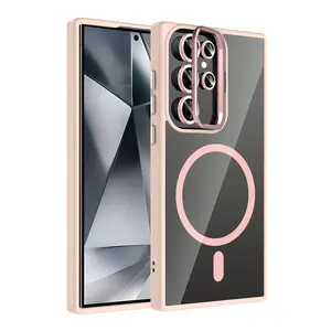Joko Samsung Galaxy S24 Ultra Remim Lensli Magsafe Standlı Kapak - Pembe