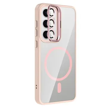 Joko Samsung Galaxy S24 Fe Remim Lensli Magsafe Standlı Kapak - Pembe