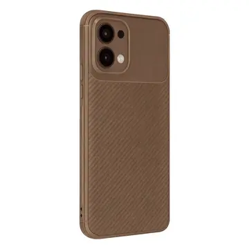 Oppo A6 Pro 4g Auto Focus Karbon Kapak - Kahverengi