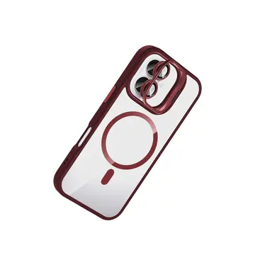 Joko  İphone 17 Remim Lensli Magsafe Standlı Kapak - Bordo