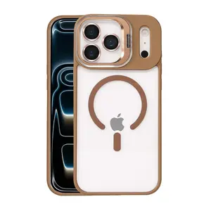 Joko  İphone 17 Pro Remim Lensli Magsafe Standlı Kapak - Kahverengi