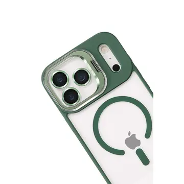 Joko  İphone 17 Pro Remim Lensli Magsafe Standlı Kapak - Koyu Yeşil