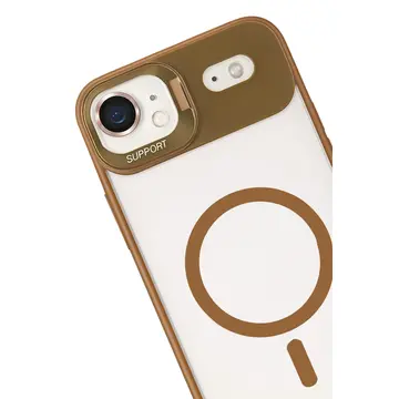 Joko  İphone 17 Air Remim Lensli Magsafe Standlı Kapak - Kahverengi