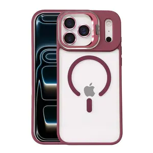 Joko  İphone 17 Pro Max Remim Lensli Magsafe Standlı Kapak - Bordo