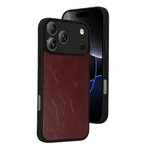İphone 17 Pro Aras Deri Kapak - Bordo