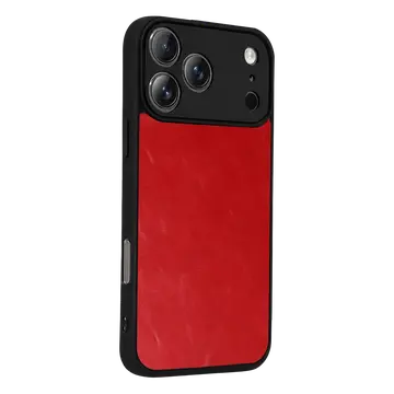 İphone 17 Pro Aras Deri Kapak - Kırmızı