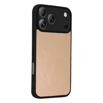 İphone 17 Pro Aras Deri Kapak - Pudra