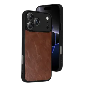 İphone 17 Pro Aras Deri Kapak - Taba