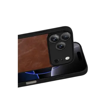 İphone 17 Pro Aras Deri Kapak - Taba