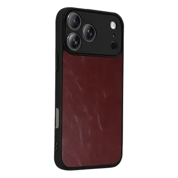 İphone 17 Pro Max Aras Deri Kapak - Bordo