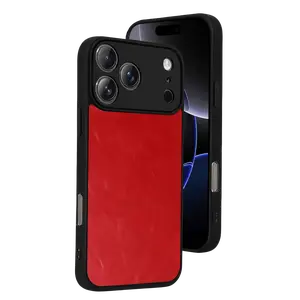 İphone 17 Pro Max Aras Deri Kapak - Kırmızı