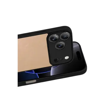 İphone 17 Pro Max Aras Deri Kapak - Pudra
