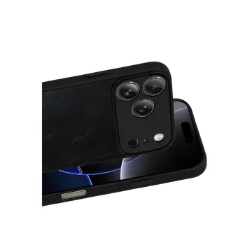 İphone 17 Pro Max Aras Deri Kapak - Siyah
