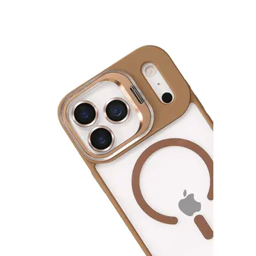 Joko  İphone 17 Pro Max Remim Lensli Magsafe Standlı Kapak - Kahverengi