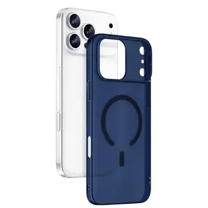 İphone 17 Pro Combo Sert Şeffaf Magsafe Kapak - Mavi