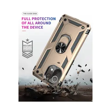 Xiaomi Mi 11 Lite Kılıf Sofya Yüzüklü Silikon Kapak - Gold
