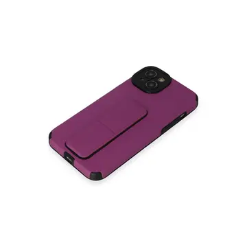 İphone 14 Plus Kılıf Mega Standlı Silikon - Mor