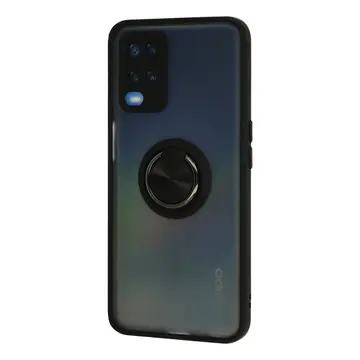 Oppo A54 4g Kılıf Montreal Yüzüklü Silikon Kapak - Siyah