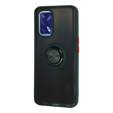 Oppo A74 4g Kılıf Montreal Yüzüklü Silikon Kapak - Yeşil