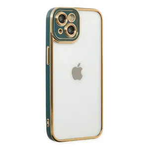 İphone 14 Plus Kılıf Liva Lens Silikon - Yeşil