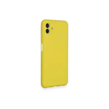 Samsung Galaxy A04 Kılıf Nano İçi Kadife Silikon - Sarı