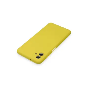 Samsung Galaxy A04 Kılıf Nano İçi Kadife Silikon - Sarı