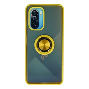 Xiaomi Redmi K40 Kılıf Montreal Yüzüklü Silikon Kapak - Sarı