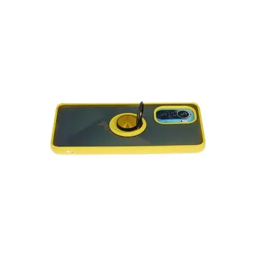 Xiaomi Redmi K40 Kılıf Montreal Yüzüklü Silikon Kapak - Sarı